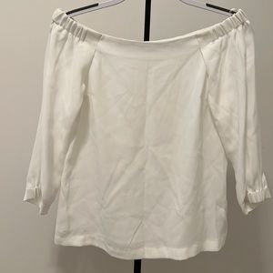 Aritzia White Off Shoulder Sleeve Top